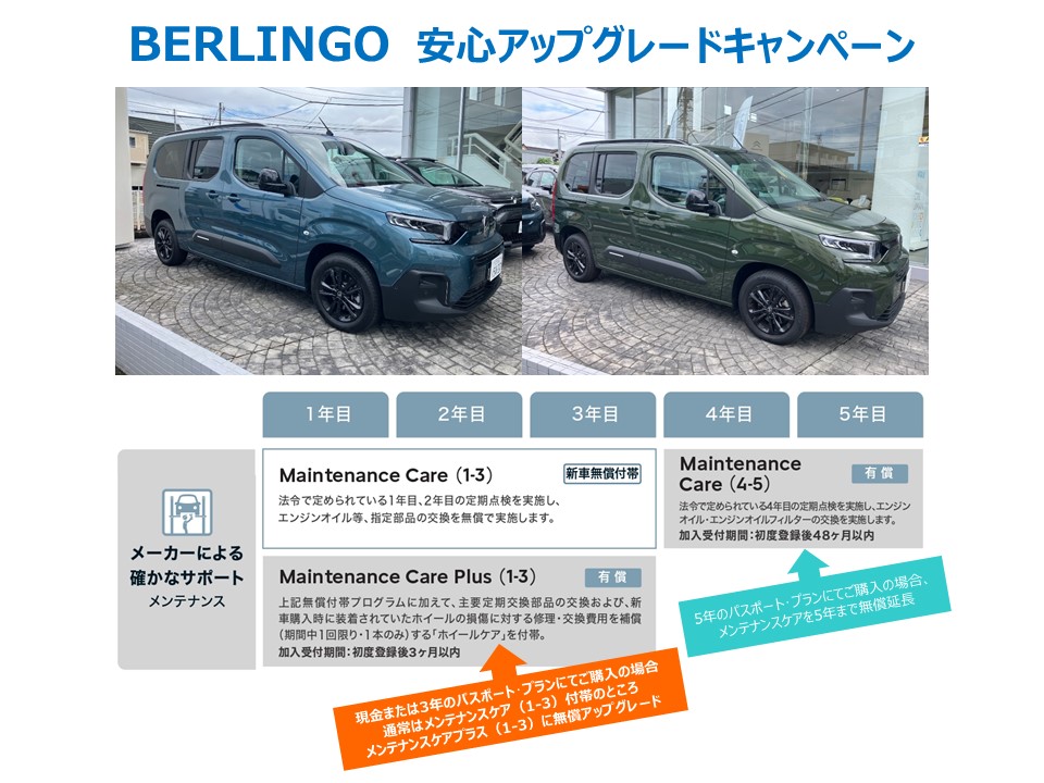  BERLINGO 安心アップグレード キャンペーン